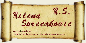 Milena Sprečaković vizit kartica